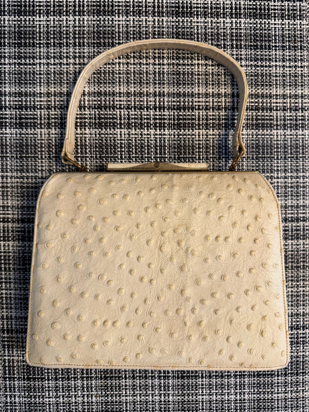 Mid Century Andrew Geller Bags Designed by Nicholas Reich Ostrich Handbag ✨ - Picture 3 of 12